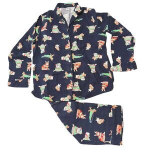 Old Navy Sleep Wear Women’s 2 Pc Flannel Holiday Dogs Cats Pugs Iguana Large